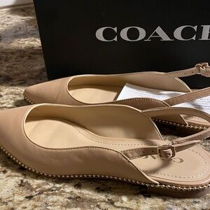 Coach Women's Beige Slingback Flats